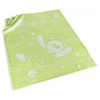 Detská deka Teddy Bear Green | 100% Bavlna | 100x140 cm