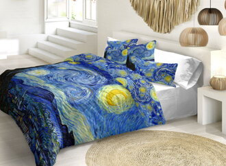 Makosaténové obliečky na dvojlôžko  Vincent van Gogh - STARRY NIGHT