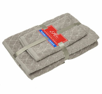 3 SET Diamond Grey | Uteráčik 50x30, uterák 50x70, osuška 70x140