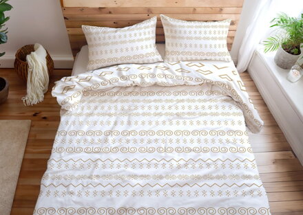 Chalupárske obliečky - FLANEL Čičmany Beige