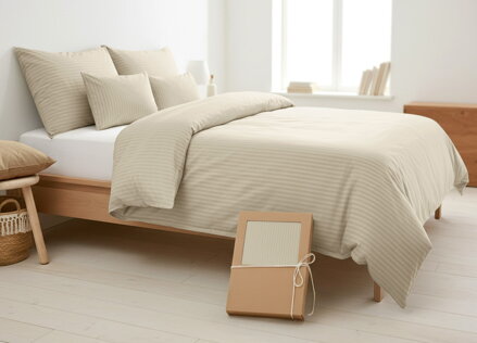 Damaškové obliečky Biela káva - 4 set