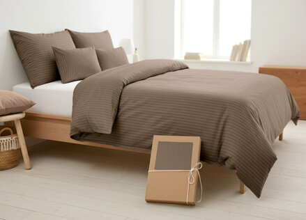 Damaškové obliečky Kakaová - 4 set