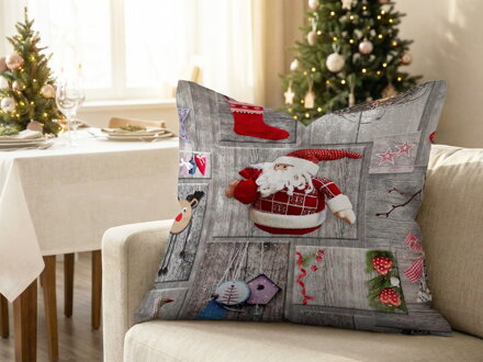 Vianočný vankúš CHRISTMAS and WOOD