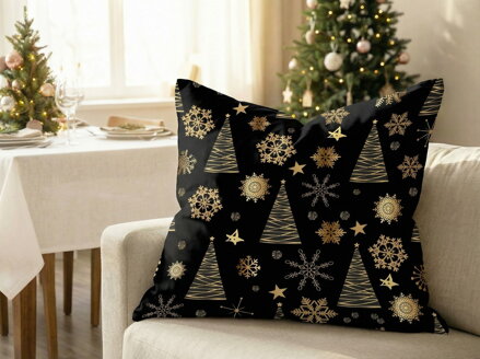 Vianočný vankúš ZLATÝ STROMČEK