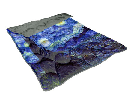 Prešívaná hrejivá deka Vincent van Gogh - HVIEZDNA OBLOHA Dark grey