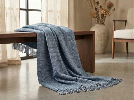 Vlnená deka MERINO COTTAGE Blue