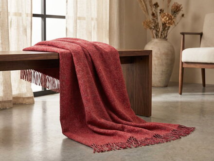 Vlnená deka MERINO Wine Red