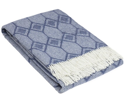 Vlnená deka MERINO Labyrint Blue