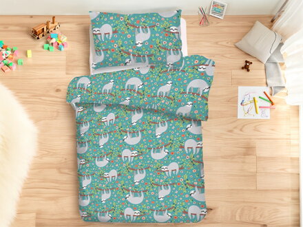 Detské obliečky HRAVÝ LEŇOCHOD Tyrkysová