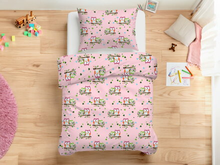 Detské obliečky OWLS ON BRANCH Pink