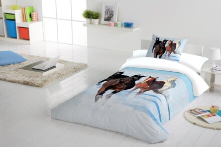 Obliečky kone HORSES SNOW White