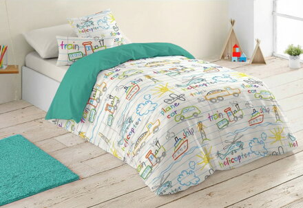 Detské obliečky SMELÝ CESTOVATEĽ Petrol