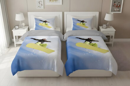 Obliečky 1+1 SNOWBOARD Šedá