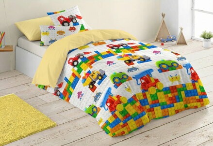 Chlapčenské obliečky STAVEBNICA Žltá