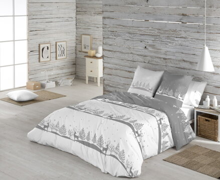 Bavlnené obliečky UPSALA White grey