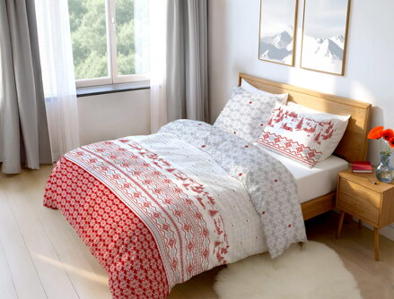 Flanelové obliečky Beskydy Červená