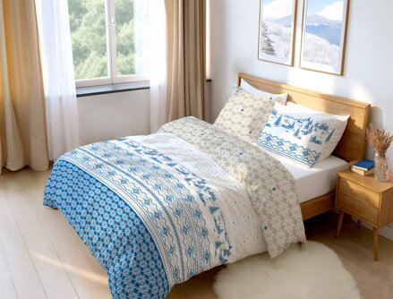 Flanelové obliečky Beskydy Modrá