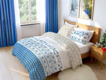 Flanelové obliečky Beskydy Modrá