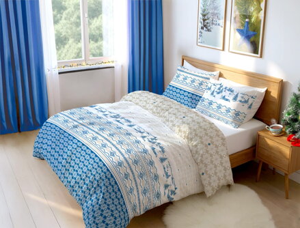 Flanelové obliečky Beskydy Modrá