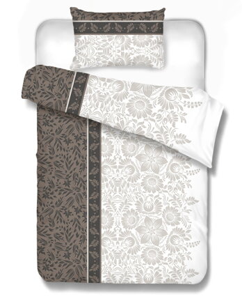 Flanelové obliečky REINE Ornament Brown White