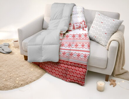 Flanelová deka s dvomi hrejivosťami BESKYDY Červená