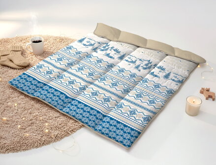 Flanelová deka s dvomi hrejivosťami BESKYDY Modrá