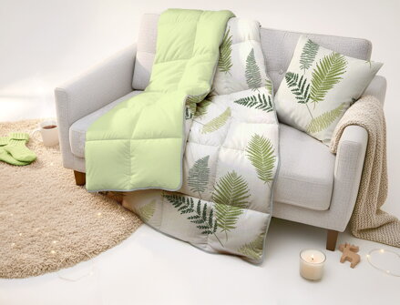 Flanelová deka s dvomi hrejivosťami FJORD Green