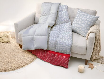 Flanelová deka s dvomi hrejivosťami FROST Red