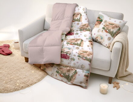 Flanelová deka s dvomi hrejivosťami PIENINY Bordo