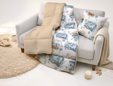 Flanelová deka s dvomi hrejivosťami PIENINY Modrá