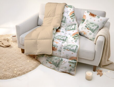 Flanelová deka s dvomi hrejivosťami PIENINY Zelená