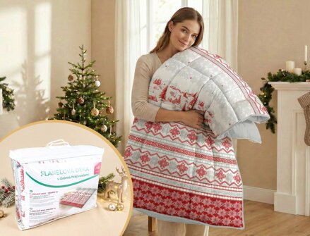 Flanelová deka s dvomi hrejivosťami BESKYDY Červená