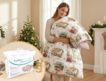 Flanelová deka s dvomi hrejivosťami PIENINY Bordo