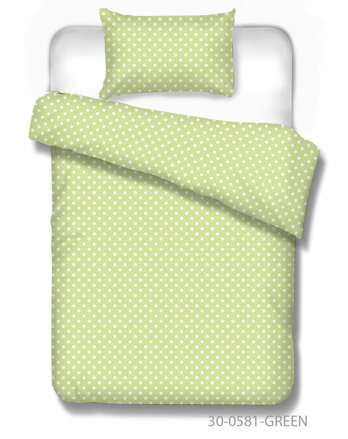 Bodkované obliečky DOTS Zelená