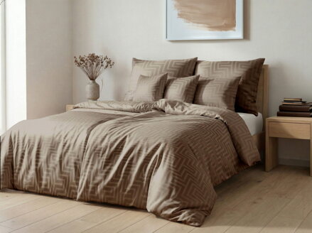 Mako Damaškové obliečky PALMA Cacao