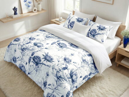 4 set obliečok MAKOSATÉN Elodie Modrá
