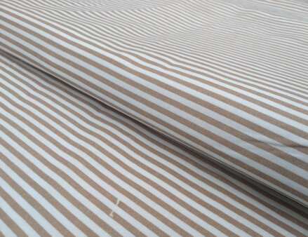 Bavlnená látka STRIPES Mocca