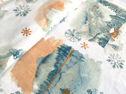 Bavlnená látka flanel PIENINY Modrá