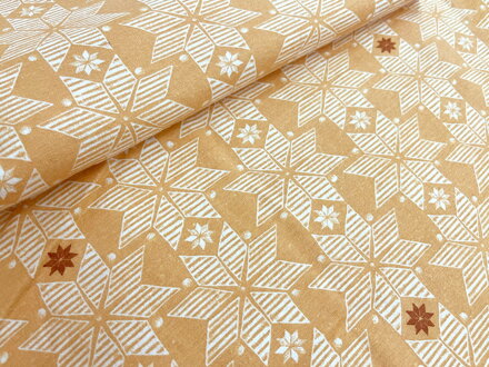 Bavlnená látka flanel POĽANA Karamel