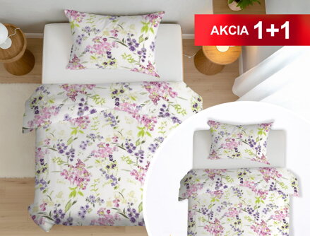 Bavlnené obliečky 1+1 DOMAŠA Fialová