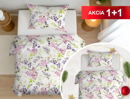 Bavlnené obliečky 1+1 DOMAŠA Fialová