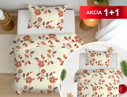 Bavlnené obliečky 1+1 FAUNA Peach