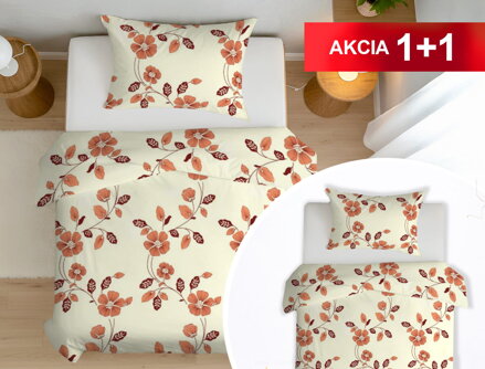 Bavlnené obliečky 1+1 FAUNA Peach