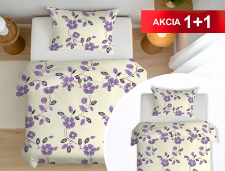 Bavlnené obliečky 1+1 FAUNA Violet