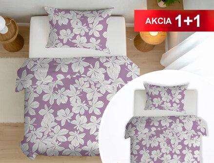 Bavlnené obliečky 1+1 GAŠTANY Lila