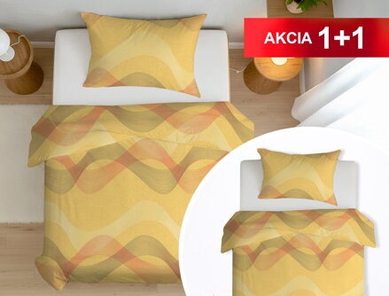 Bavlnené obliečky 1+1 JABLONEC Yellow