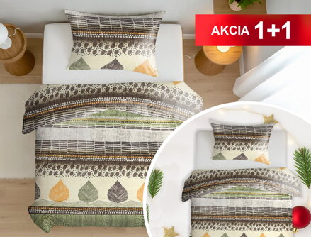 Bavlnené obliečky 1+1 PETROVICE Olive