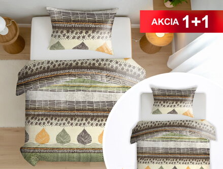 Bavlnené obliečky 1+1 PETROVICE Olive