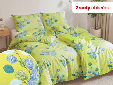 Bavlnené obliečky 1+1 PODOLÍNEC Light green