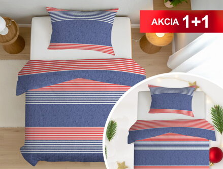 Bavlnené obliečky 1+1 SMART Blue